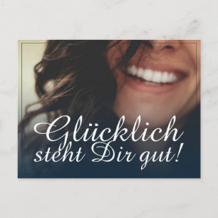 Cartes Pour Fêtes Annuelles Glücklich steht Dir intestin ! - Blau