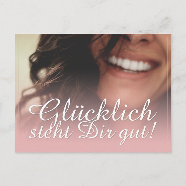 Cartes Pour Fêtes Annuelles Glücklich steht Dir intestin ! - Rosé (Devant)