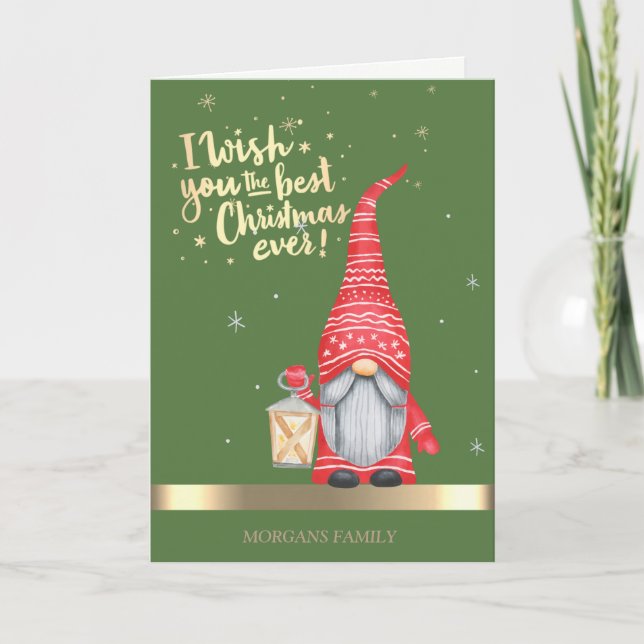 Cartes Pour Fêtes Annuelles Gnome adorable (Devant)