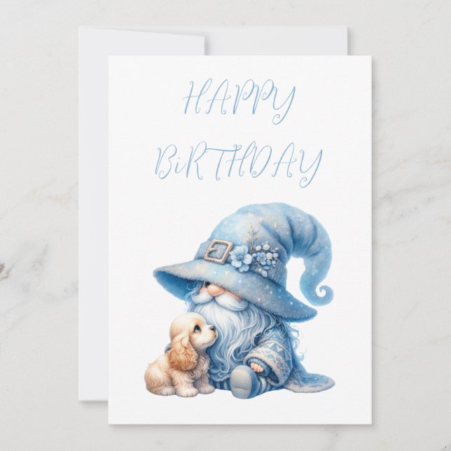 Cartes Pour Fêtes Annuelles Gnome Cocker Spaniel (Devant)