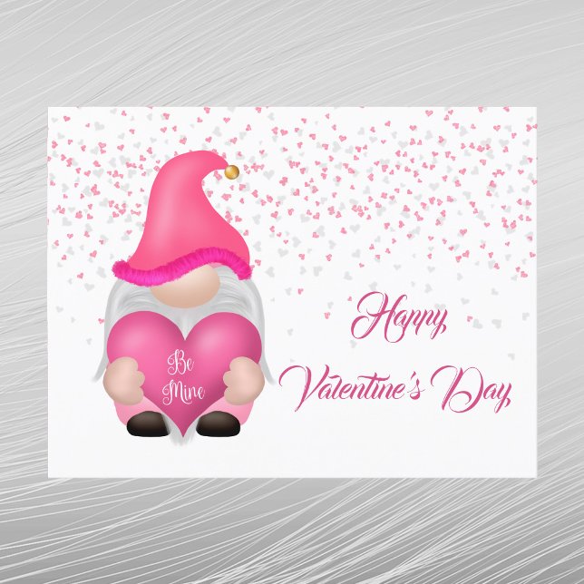 Cartes Pour Fêtes Annuelles Gnome Coeur Rose Valentine (Créateur téléchargé)