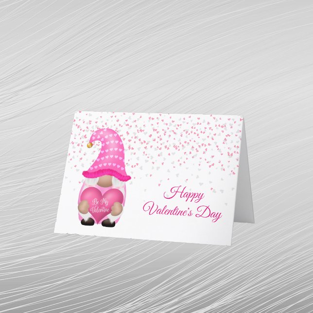 Cartes Pour Fêtes Annuelles Gnome Coeur Rose Valentine (Créateur téléchargé)