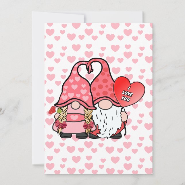 Cartes Pour Fêtes Annuelles Gnome Couple (Devant)