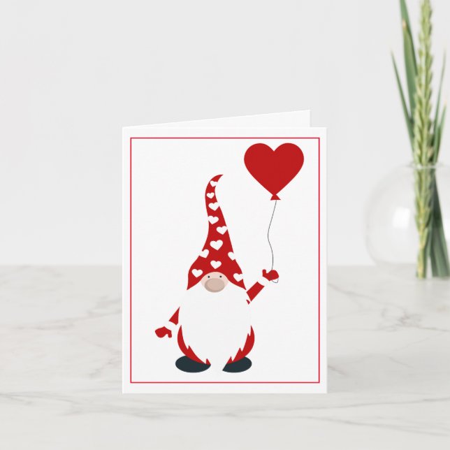 Cartes Pour Fêtes Annuelles Gnome de la Saint-Valentin mignon (Devant)