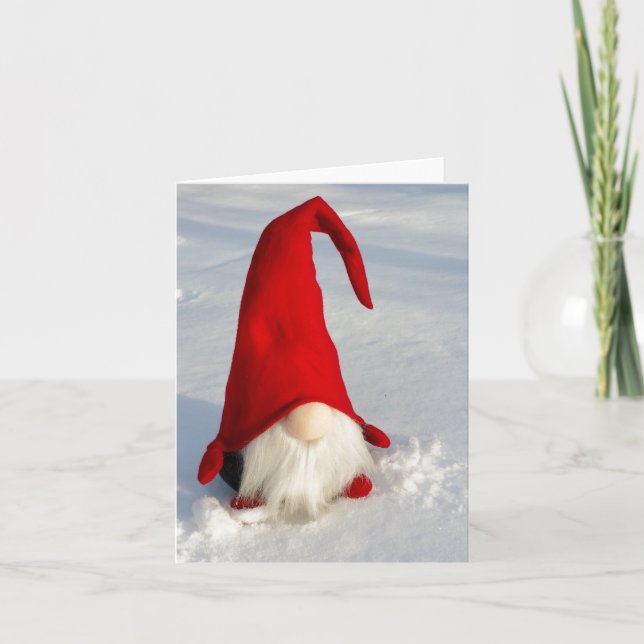 Cartes Pour Fêtes Annuelles Gnome de Noël scandinave (Devant)