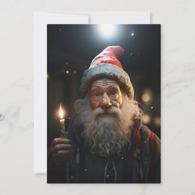 Cartes Pour Fêtes Annuelles Gnome de Noël surpris (Devant)