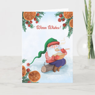 Cartes Pour Fêtes Annuelles Gnome d'hiver dans la neige
