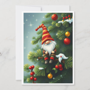 Cartes Pour Fêtes Annuelles Gnome Drôle Branché Fantaisiste Fantaisie Sans Pho