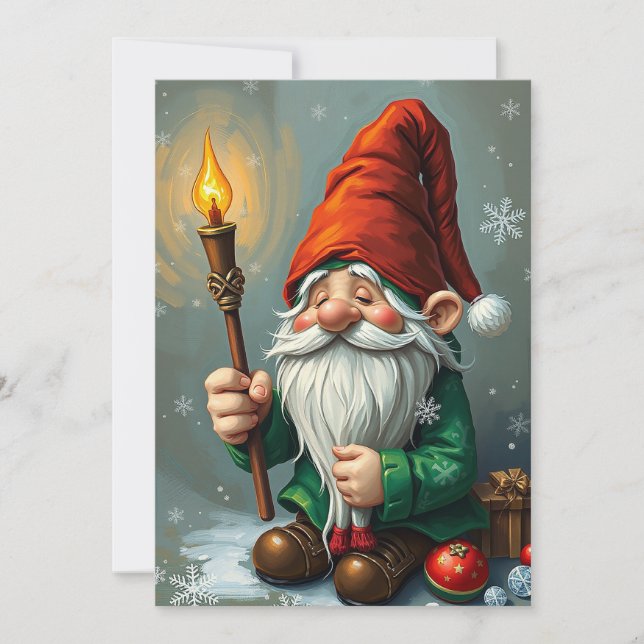 Cartes Pour Fêtes Annuelles Gnome Drôle Tendance Fantaisie Caprice Pas de Phot (Devant)
