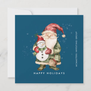 Cartes Pour Fêtes Annuelles Gnome et Snowman Joyeuses vacances d'affaires Appa