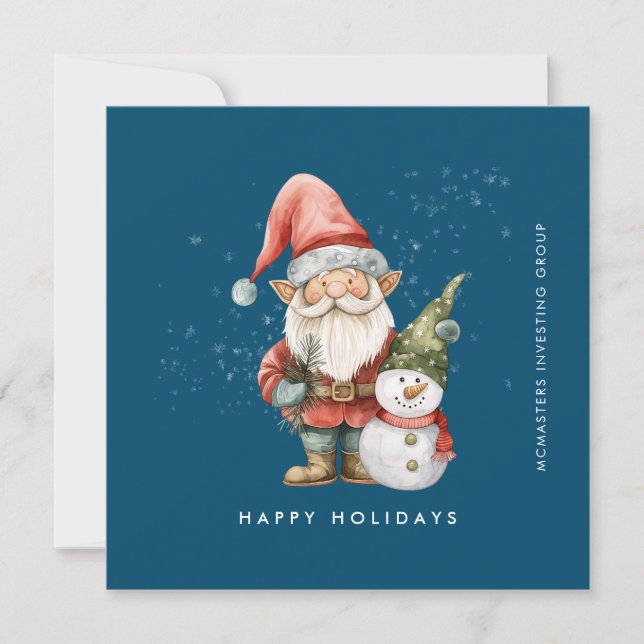 Cartes Pour Fêtes Annuelles Gnome et Snowman Joyeuses vacances d'affaires Appa (Devant)