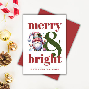 Cartes Pour Fêtes Annuelles Gnome Fantaisiste Joyeux & Lumineux Noël