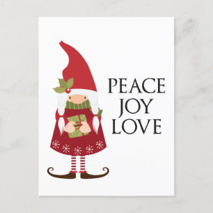 Cartes Pour Fêtes Annuelles Gnome Fille Joie Amour Paix