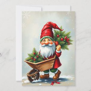 Cartes Pour Fêtes Annuelles Gnome Funny Imaginaire Whimsical branché Pas de ph