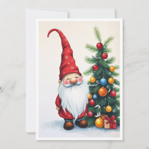 Cartes Pour Fêtes Annuelles Gnome Funny Imaginaire Whimsical branché Pas de ph