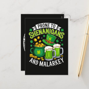 Cartes Pour Fêtes Annuelles Gnome irlandais St Patricks Prone aux Farces