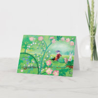 Gnome jardiner, Blackbird, Hérisson et lapin blanc