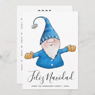 Cartes Pour Fêtes Annuelles Gnome mignon 2025 Calendrier Feliz Navidad Christm