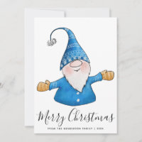 Gnome mignonne en bleu 2025 Calendrier Joyeux Noël