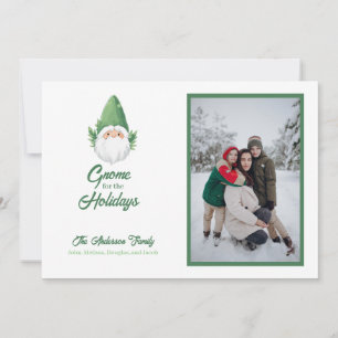 Cartes Pour Fêtes Annuelles Gnome mignonne pour les vacances Famille Photo Hol