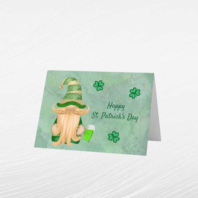 Cartes Pour Fêtes Annuelles Gnome Or Vert Trèfle St Patrick's Day (Créateur téléchargé)