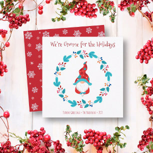 Cartes Pour Fêtes Annuelles Gnome pour les fêtes amusant Elfe couronne florale