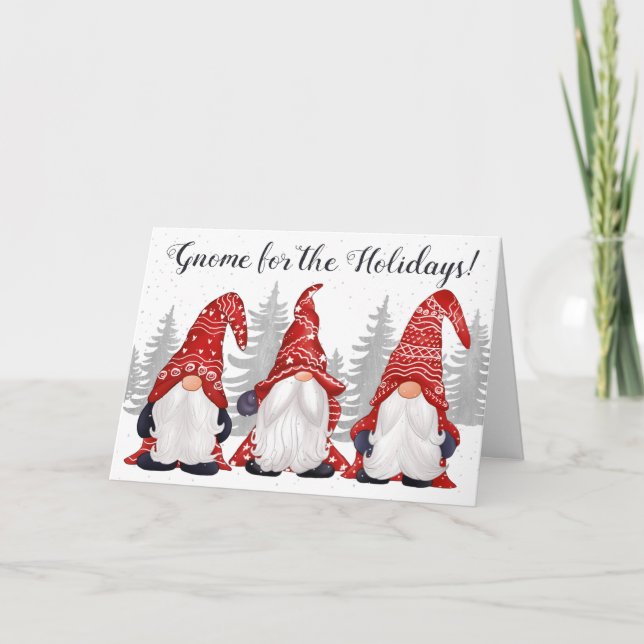 Cartes Pour Fêtes Annuelles Gnome pour les vacances Famille Photo Noël (Devant)