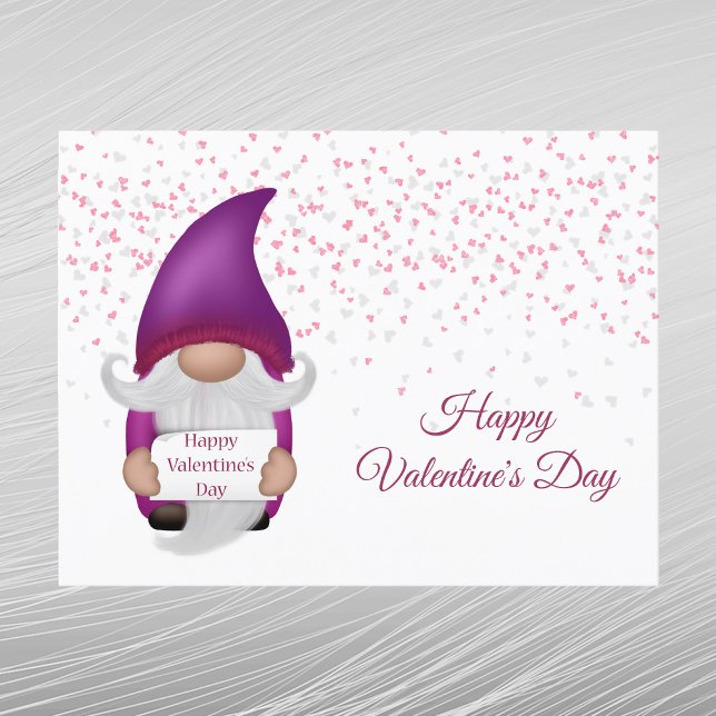Cartes Pour Fêtes Annuelles Gnome Purple Heart Valentine (Créateur téléchargé)