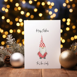 Cartes Pour Fêtes Annuelles Gnome rouge scandinave minimum Joyeux Noël