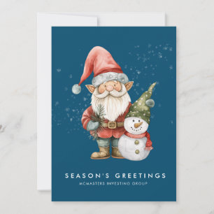 Cartes Pour Fêtes Annuelles Gnome Snowman Bonnes Fêtes Corporate Flat