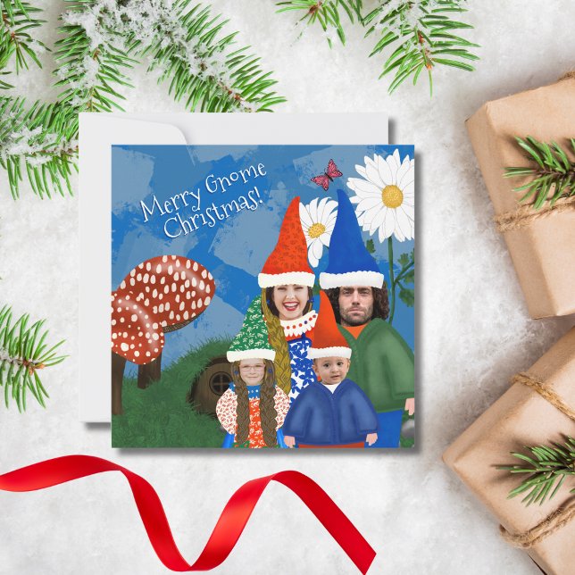 Cartes Pour Fêtes Annuelles Gnome Votre Famille Joyeux Noël (Créateur téléchargé)