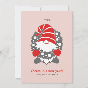 Cartes Pour Fêtes Annuelles Gnomes amusants Blanc Noël Nouvel An 2 photo