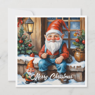Cartes Pour Fêtes Annuelles Gnomes Contemporains Drôles Branchés Fantaisistes 