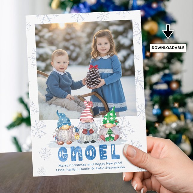 Cartes Pour Fêtes Annuelles Gnomes de Noël GNOEL Salutation une photo (Créateur téléchargé)