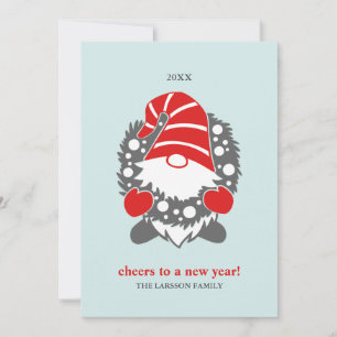 Cartes Pour Fêtes Annuelles Gnomes Drôles Noël Blanc Nouvel An 2 Photo