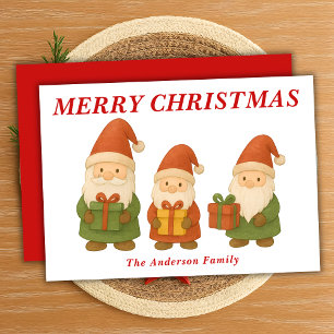 Cartes Pour Fêtes Annuelles Gnomes fantasques avec cadeaux de Noël
