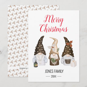 Cartes Pour Fêtes Annuelles Gnomes Festifs Joyeux Noël