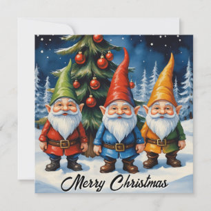 Cartes Pour Fêtes Annuelles Gnomes Funny Imaginaire Whimsical tendance non pho