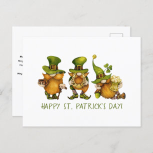 Cartes Pour Fêtes Annuelles Gnomes irlandais mignons Personnalisé Bonne St Pat