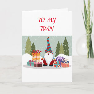 CARTES POUR FÊTES ANNUELLES *GNOMES JUMEAUX* POUR *MON JUMEAU* À NOËL