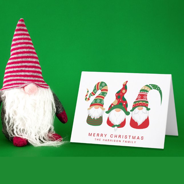 Cartes Pour Fêtes Annuelles Gnomes mignons Joyeux Noël (Christmas gnomes bring joy, laughter, and a touch of magic to your holiday season cards)