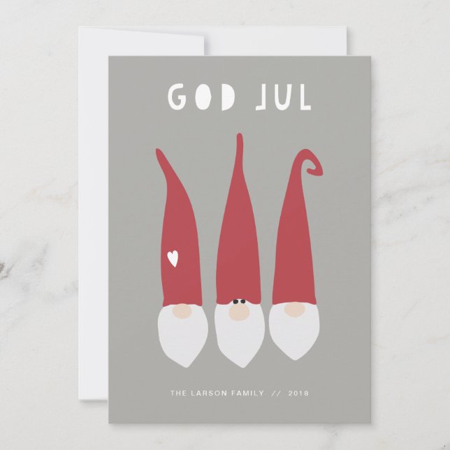 Cartes Pour Fêtes Annuelles Gnomes pour Noël (Devant)