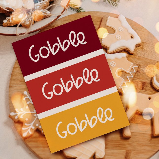 Cartes Pour Fêtes Annuelles Gobble Gobble Gobble Moderne Thankgiving (Créateur téléchargé)