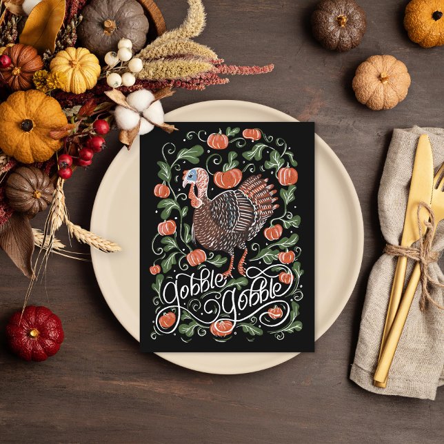 Cartes Pour Fêtes Annuelles Gobble Gobble Turquie Thankgiving (Créateur téléchargé)