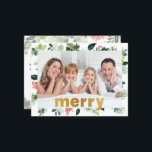 Cartes Pour Fêtes Annuelles God Foil Joyeux Festive Verdure personnalisée Phot<br><div class="desc">God Foil Merry Festive Green Personnalisé Photo Holiday Carte Postale.</div>