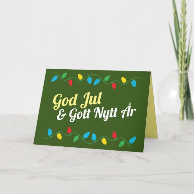 Cartes Pour Fêtes Annuelles God Jul och Gott Nytt År Kort (Devant)