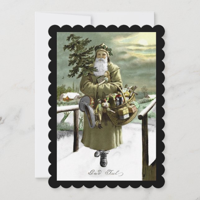 Cartes Pour Fêtes Annuelles God Jul Swedish Père Noël (Devant)