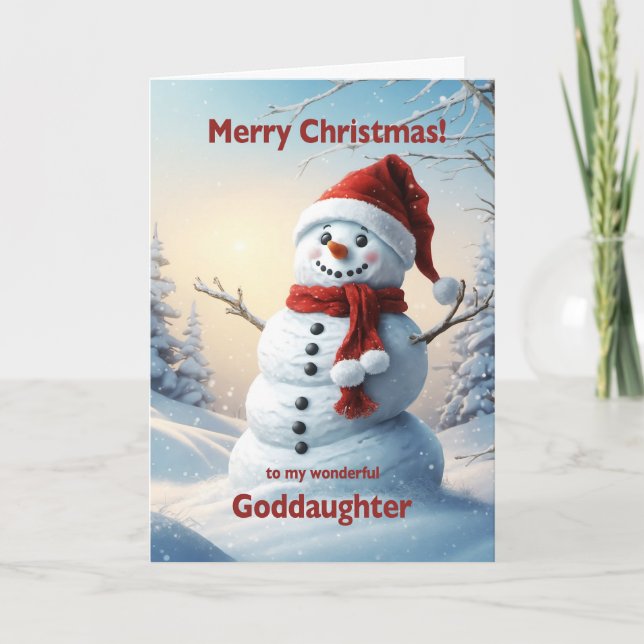 Cartes Pour Fêtes Annuelles Godgirl Christmas Snowman (Devant)