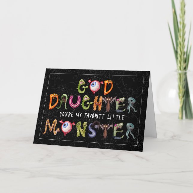 Cartes Pour Fêtes Annuelles Godgirl Favori Monster Funny Halloween (Devant)