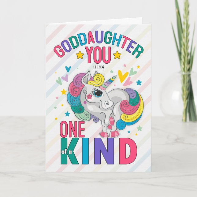 Cartes Pour Fêtes Annuelles Godgirl Rainbow Unicorn Saint Valentin (Devant)